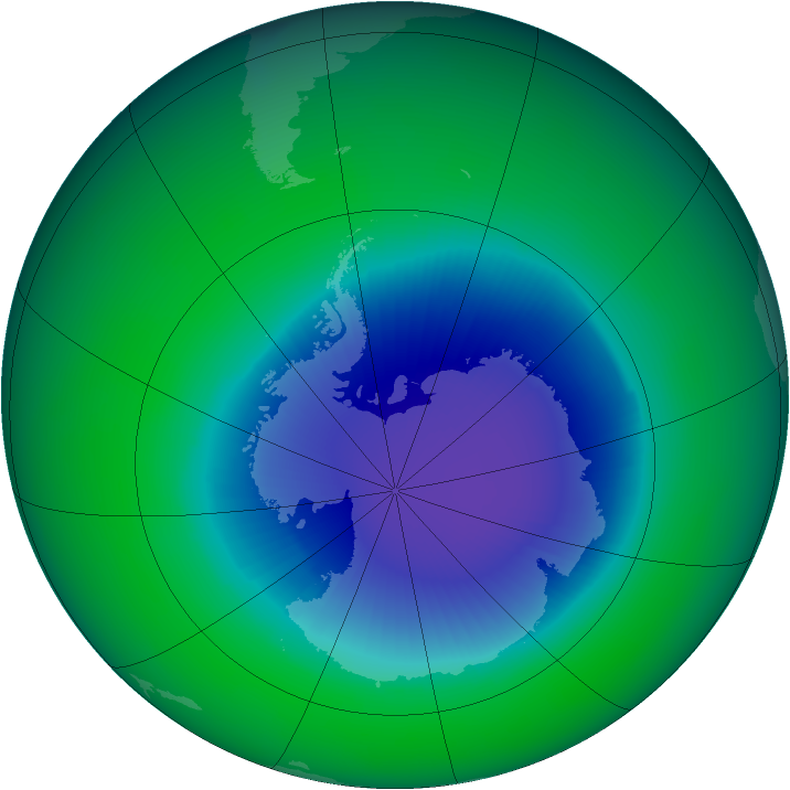 1998-November monthly mean Antarctic ozone